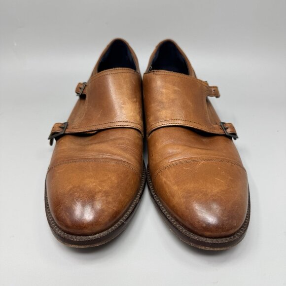 Cole Haan Men\'s Harrison Grand 2.0 Cap Toe Monk Strap Dress Shoes Size 9M Brown main image 9
